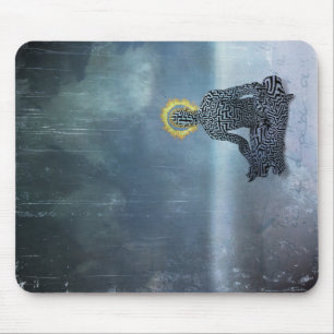 Meditierender Mensch. Flammenhalo Mousepad