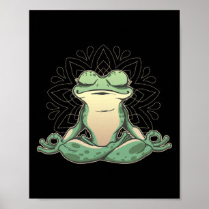 meditierender Yoga-Frosch Poster