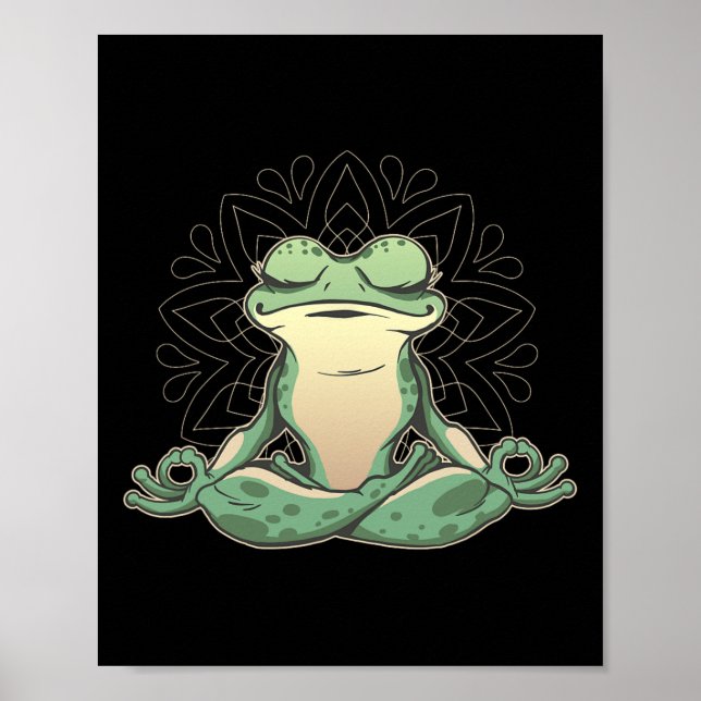 meditierender Yoga-Frosch  Poster (Vorne)
