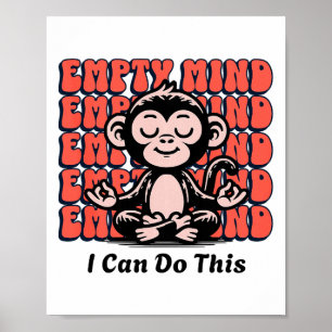 Meditierendes Affen-Ermutigung, Anfänger Yoga-Med Poster