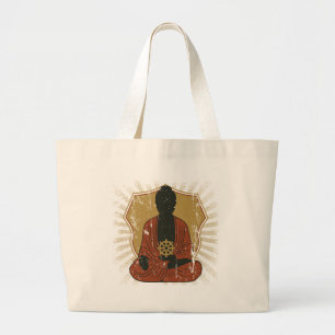 Meditierendes Dharma Rad Buddhas Jumbo Stoffbeutel