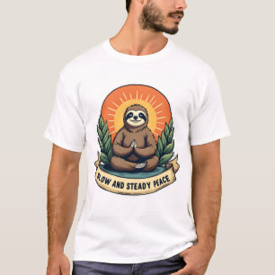 Meditierendes Faultier Vintage Entspannter Humor D T-Shirt