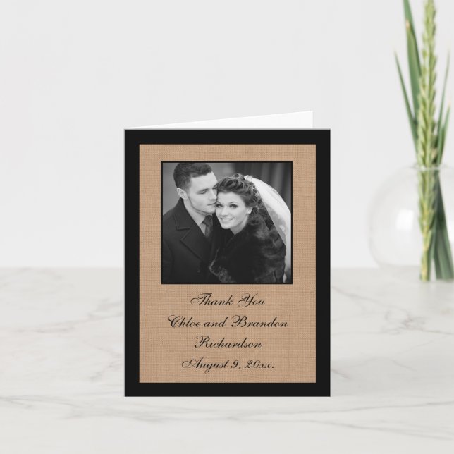 Medium Burlap Dankeschön Karte (Vorderseite)