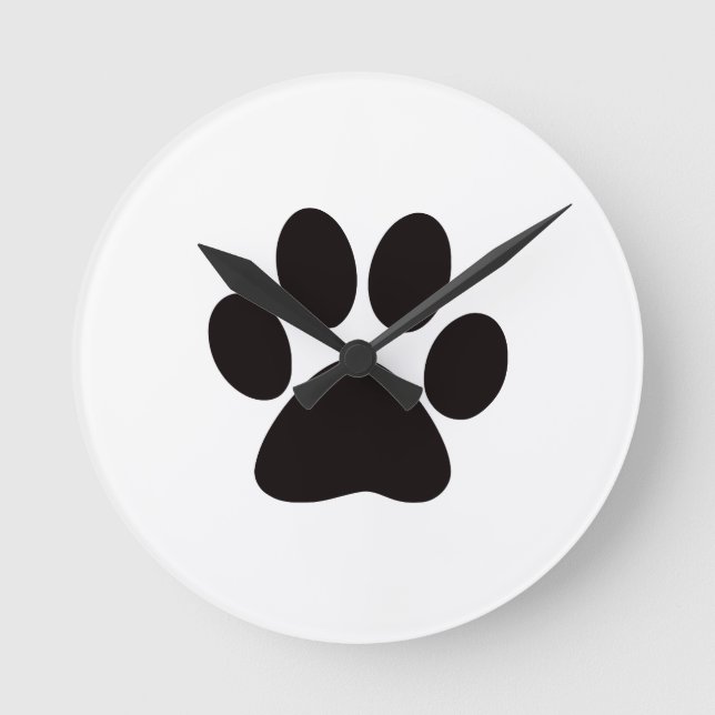 Medium round dog paw wall clock runde wanduhr (Vorderseite)