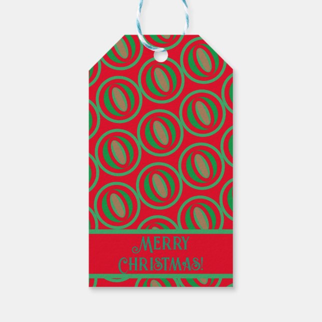 Medium Sized Red/Green Gift Bag Geschenkanhänger (Rückseite)
