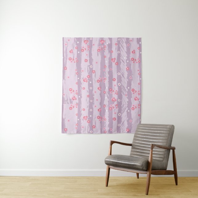 Medium Tapestry (50" x 60") – Butterfly Garden Wandteppich (Beispiel)