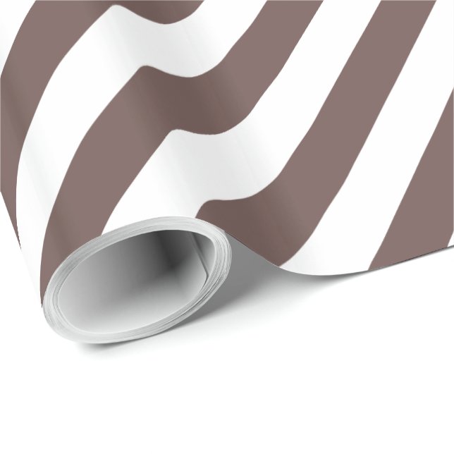 Medium Taupe Diagonal Stripe Geschenkpapier (Rolleneckpunkt)