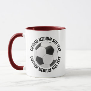 Medium Text MAROON Combo 11oz Individueller Fußbal Tasse