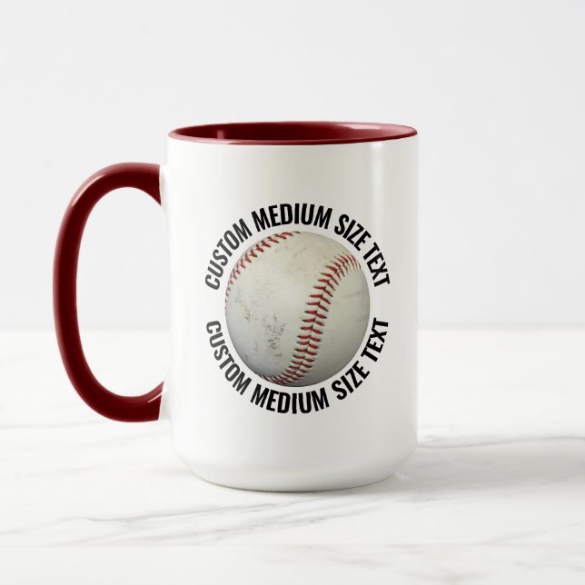 Medium Text MAROON Combo 15oz Benutzerdefinierter  Tasse (Links)