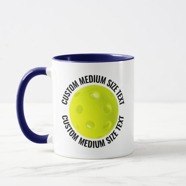 Medium Text NAVY BLAU Combo 11oz Custom Pickleball Tasse (Links)