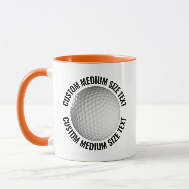 Medium Text ORANGE Combo 11oz Custom Golf Tasse (Links)