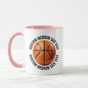 Medium Text PINK Combo 11oz Individueller Basketba Tasse