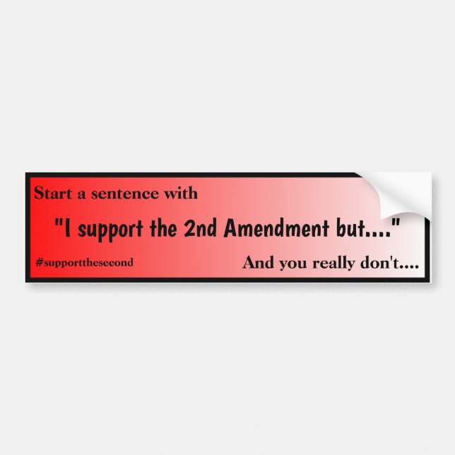 Medium The Second Amendment Red Fade Autoaufkleber (Vorne)