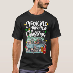 Medizin für Glück bei Weihnachten Clowder Katze T-Shirt