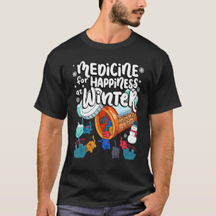 Medizin für Glückseligkeit bei Winterkatzen-Gummib T-Shirt