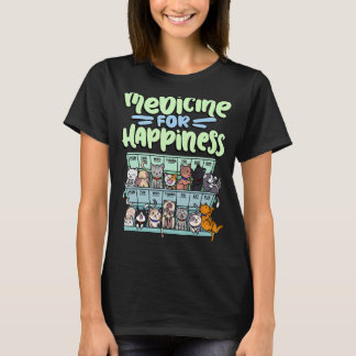 Medizin für Glückspille Box Tiere Katzenrassen T-Shirt