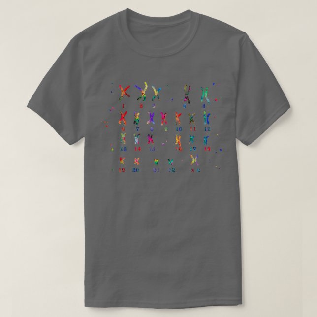 Medizin Kunst des weiblichen Chromosom-Aquarellkar T-Shirt (Design vorne)