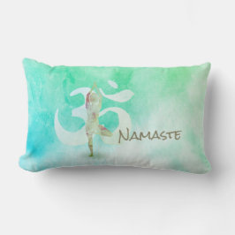 Medizin Lehrer Wasserfarbe Yoga Pose Om Signage Lendenkissen