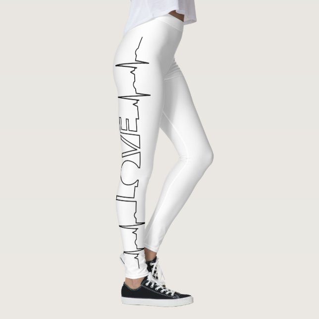 Medizin Liebe Herzschlag Krankenschwester Spaß Val Leggings (Rechts)