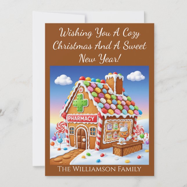 Medizin Pharmacy Sweet Holiday Card Einladung (Vorderseite)