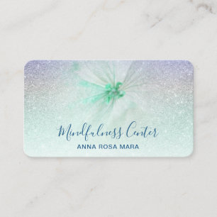 *~* Medizin Reiki Yoga Floral Glitzer Blume QR Visitenkarte