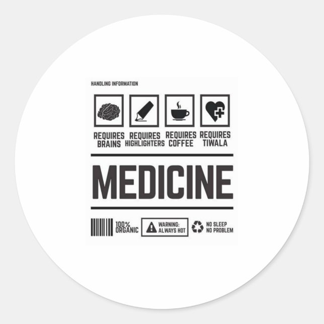 Medizin Runder Aufkleber (Vorderseite)