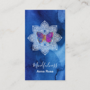 *~* Medizin Yoga Mindfulness Mandala Schmetterling Visitenkarte