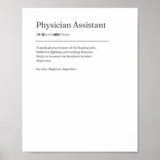 Medizinassistent Definition Funny Poster-Geschenk Poster