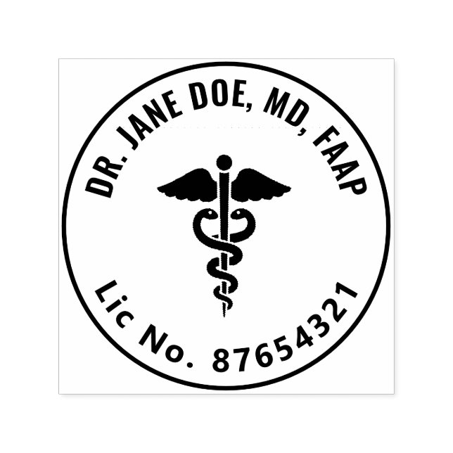 Mediziner Arzt Einfacher Äskulapstab Permastempel (Design)