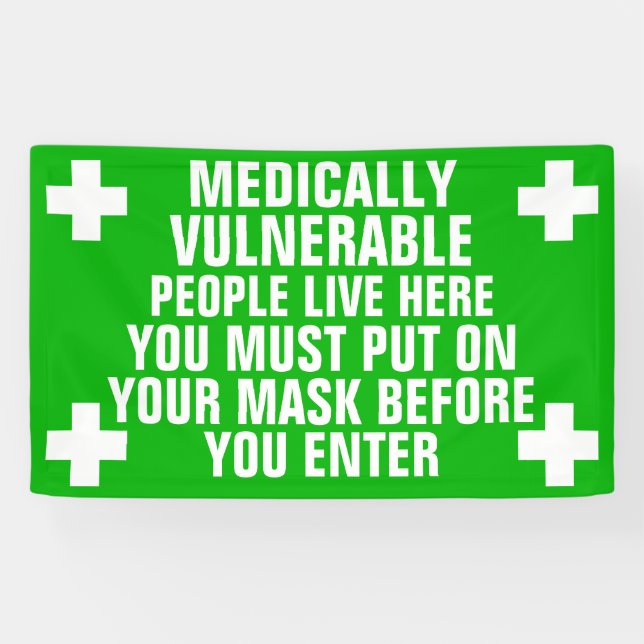 Medizinisch gefährdete Maske tragen Banner (Horizontal)