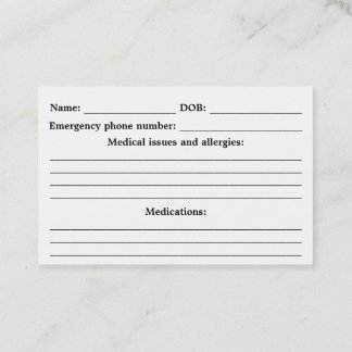 Medizinische Alarm Identifikation - kundengerecht Visitenkarte