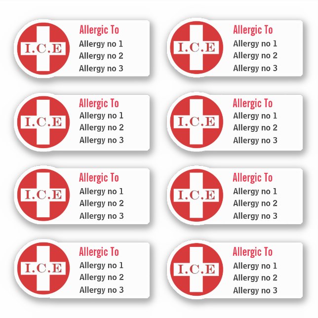 Medizinische Allergien Warnhinweise DIY caduceus Aufkleber (Vorderseite)