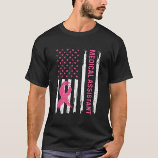 Medizinische Assistant American Flag Nurse Breast  T-Shirt