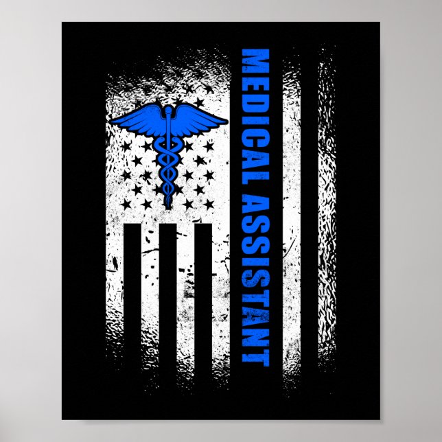 Medizinische Assistentin CMA Patriotische Amerikan Poster (Vorne)