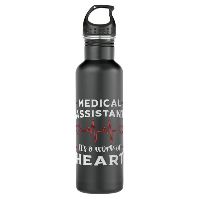 Medizinische Assistentin Herzmedizin Krankenschwes Edelstahlflasche (Vorderseite)