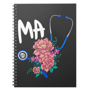 Medizinische Assistenzkraft Nurse Blume Stethoscop Notizblock