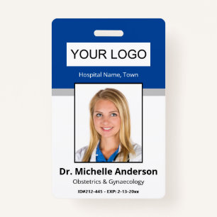 Medizinische Beruflich Blue Custom Foto Identity Ausweis