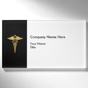 Medizinische Caduceus-Büropersonal-Namen-Abzeiche Namenschild