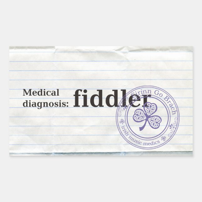 Medizinische Diagnose: Fiddler Rechteckiger Aufkleber (Vorderseite)