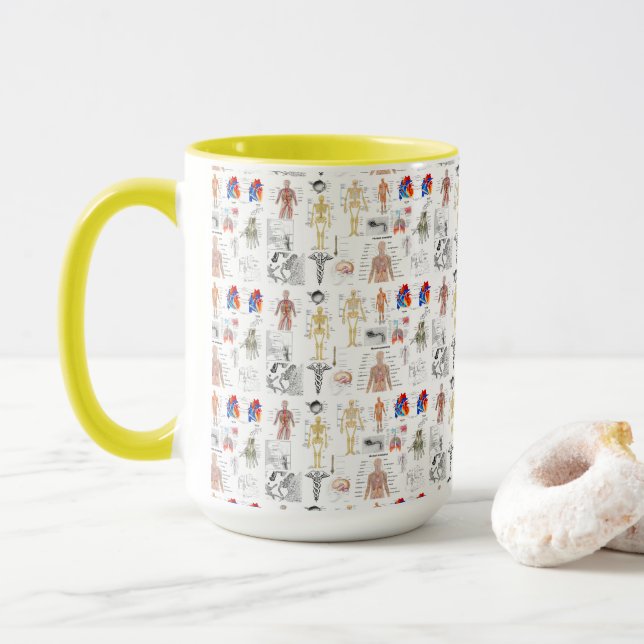 Medizinische Diagramme der Anatomie des Menschen Tasse (Mit Donut)