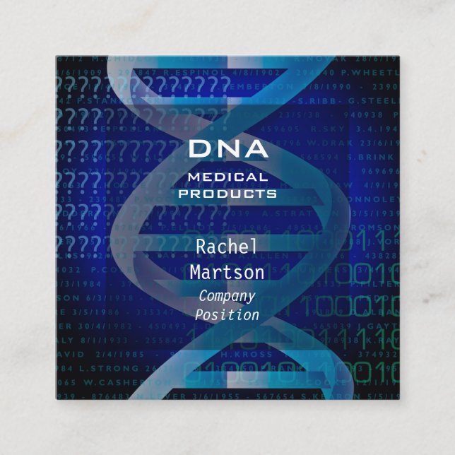 Medizinische DNA Moderne Quadratische Visitenkarte (Vorderseite)