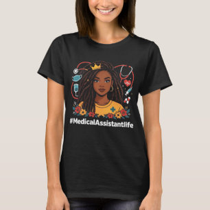 Medizinische Fachangestellte Afro-Frau Schwarze Ge T-Shirt