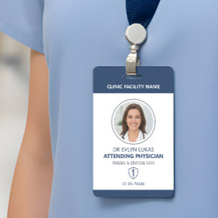 Medizinische Foto-ID Navy Blau Ausweis