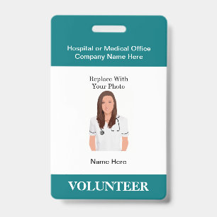 Medizinische Freiwilligen-Krankenhaus-Foto-ID-Ausw Ausweis