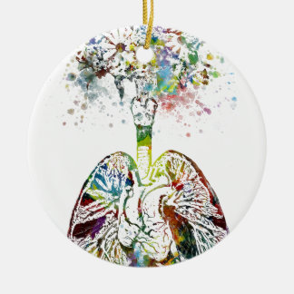 Medizinische Geschenke Herz und Lunge-Motiv Keramik Ornament