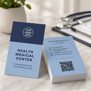 Medizinische Gesundheitsklinik Arzt Blau Vertikal Visitenkarte