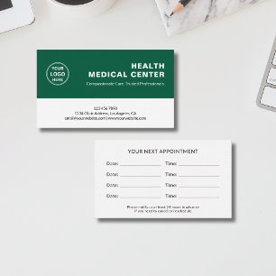 Medizinische Gesundheitsklinik Arzt Grün Terminkarte