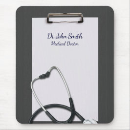 Medizinische Grauklammer mit Stethoskop Mousepad