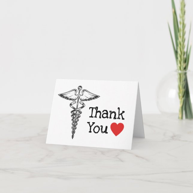 Medizinische Herzkrankenversorgung Krankenpflege Dankeskarte (Vorderseite)