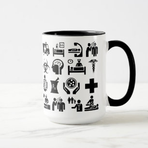Medizinische Icons fett schwarz-weiß Tasse